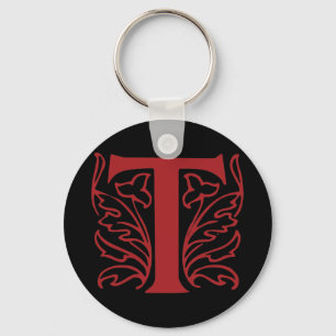 Fancy Letter T Keychain