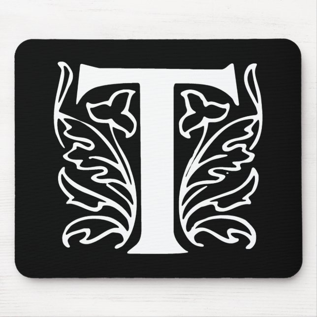 Fancy Letter T Mouse Pad (Front)