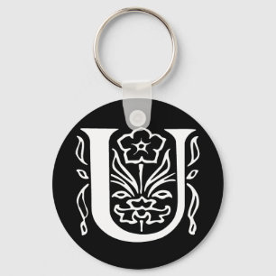 Fancy Letter U Keychain