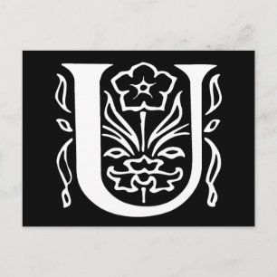 Fancy Letter U Postcard