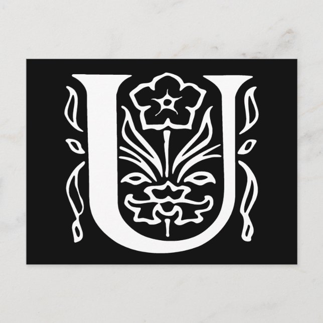 Fancy Letter U Postcard (Front)