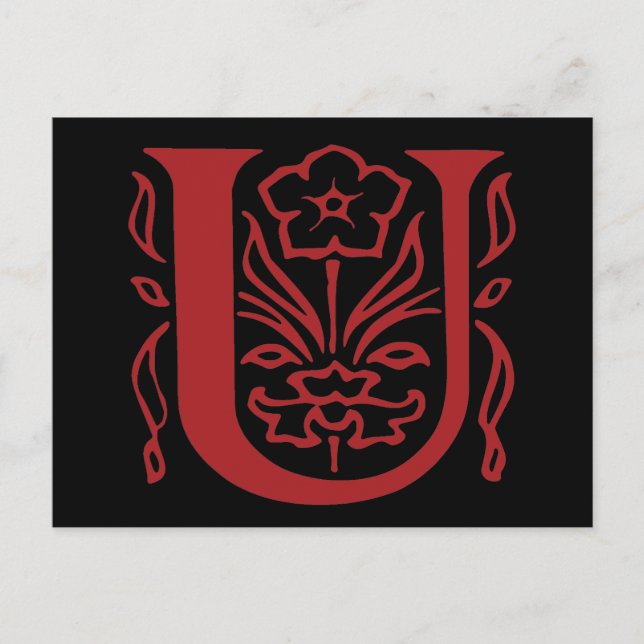 Fancy Letter U Postcard (Front)