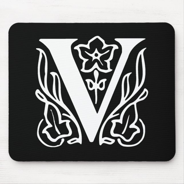 Fancy Letter V Mouse Pad (Front)