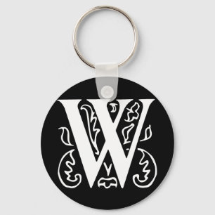 Fancy Letter W Keychain