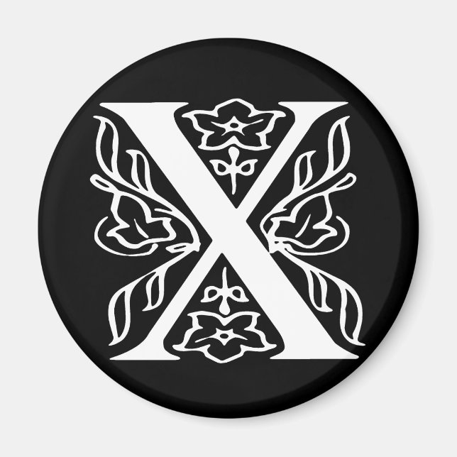Fancy Letter X Magnet (Front)