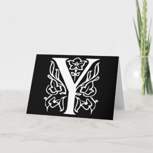 Fancy Letter Y Note Card