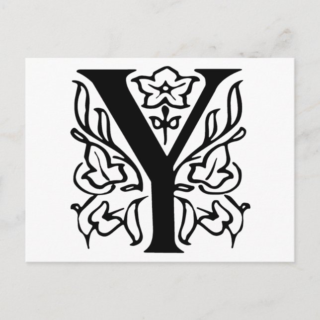 Fancy Letter Y Postcard (Front)