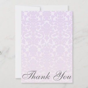 Fancy Light Purple Damask Thank You Card / Note