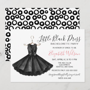 Fancy Little Black Dress Bachelorette Party Invitation
