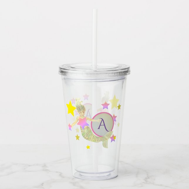 Fancy Little Mermaid&Stars Acrylic Tumbler (Front)