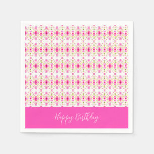 Fancy Little Pink Floral Patterned Napkin