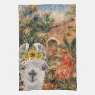 Fancy Llama and Renoir's Farmhouse    Kitchen Towel