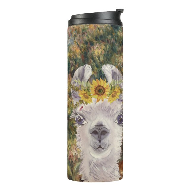 Fancy Llama and Renoir's Farmhouse  Thermal Tumbler (Rotated Left)