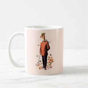 FANCY LLAMA ANIMAL IN FLOWERS AND BUTTERFLIES  COFFEE MUG