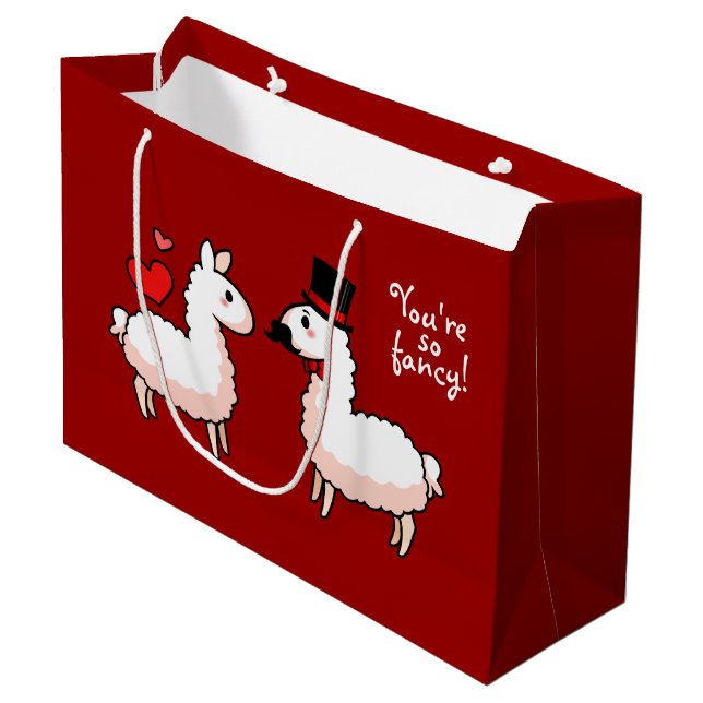 Fancy Llama Large Gift Bag (Front Angled)