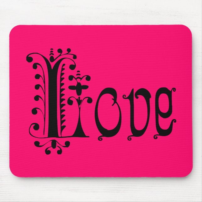 Fancy Loopy Love Mouse Pad (Front)