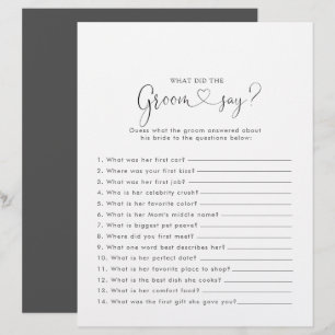 Fancy Love Bridal Shower What did the Groom Say