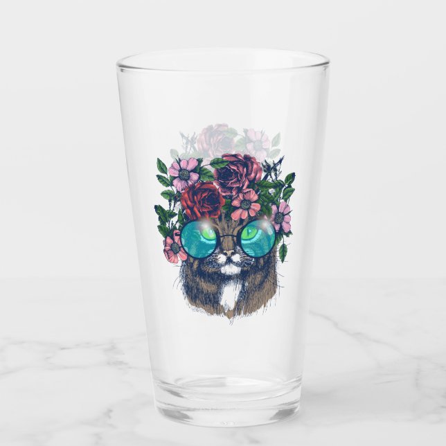 Fancy Maine Coon Glass (Front)