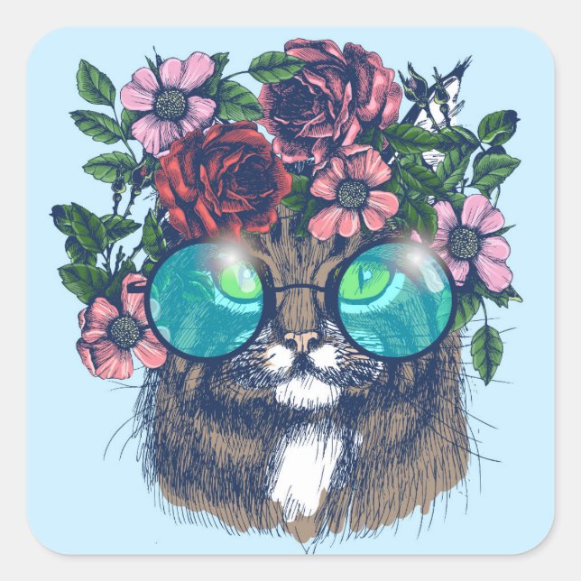 Fancy Maine Coon Square Sticker (Front)