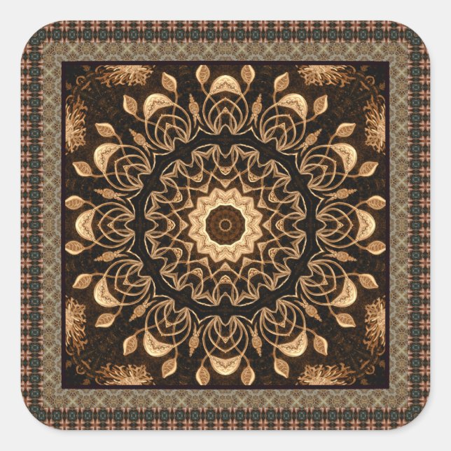 Fancy Mandala Square Sticker (Front)