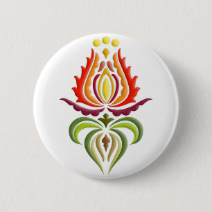 Fancy Mantle Embroidery - Hungarian Folk Art 2 Inch Round Button