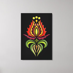 Fancy Mantle Embroidery - Hungarian Folk Art Canvas Print