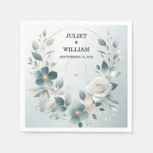 Fancy Metal Glam Shiny High End Silver Wedding Napkin