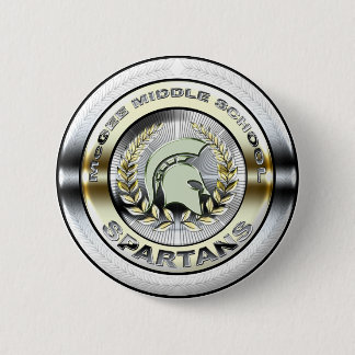 Fancy Metallic Spartan Logo #1 2 Inch Round Button