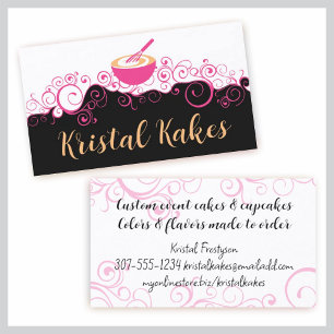 fancy mixing bowl whisk bakery baking pastry chef business card