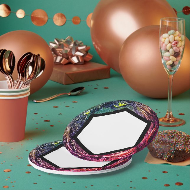 Fancy Modern Dinner Party Paper Plate (Multi)