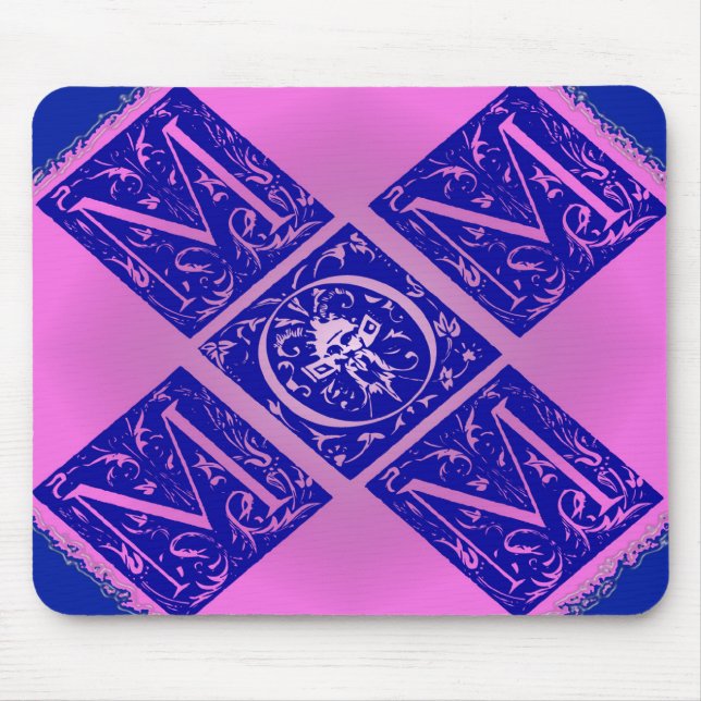 Fancy Mom Text in Blue and Purple Mouse Pad (Front)