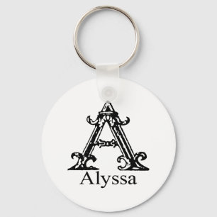 Fancy Monogram: Alyssa Keychain