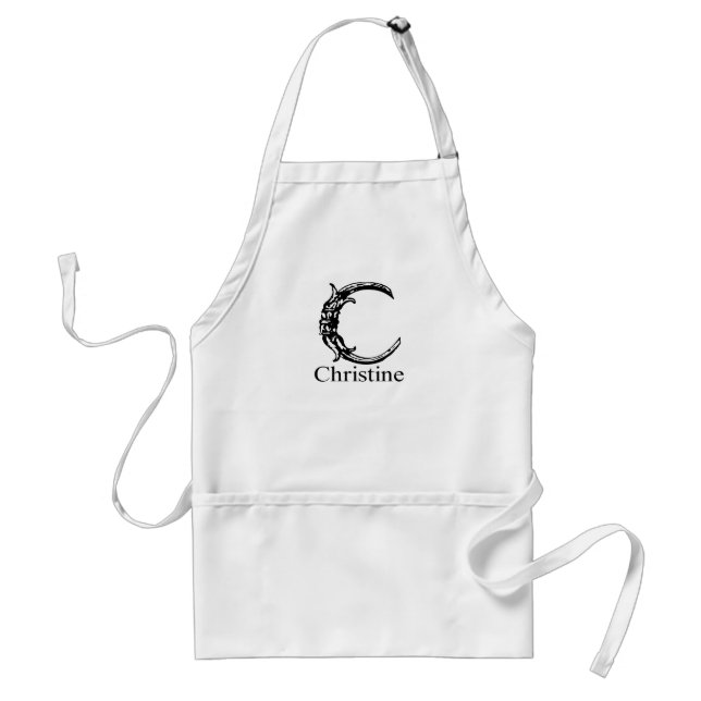 Fancy Monogram: Christine Standard Apron (Front)