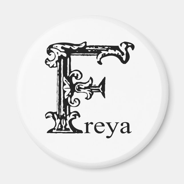 Fancy Monogram: Freya Magnet (Front)