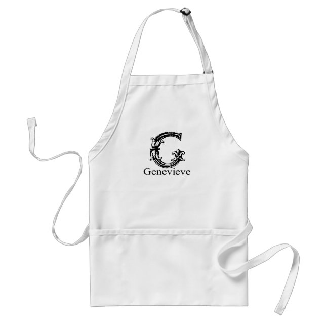 Fancy Monogram: Genevieve Standard Apron (Front)
