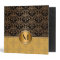 Fancy Monogram Gold and Black Damask Design