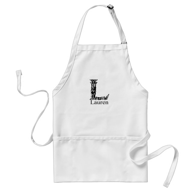 Fancy Monogram: Lauren Standard Apron (Front)