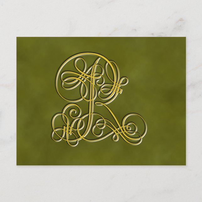 Fancy Monogram Letter R Postcard (Front)
