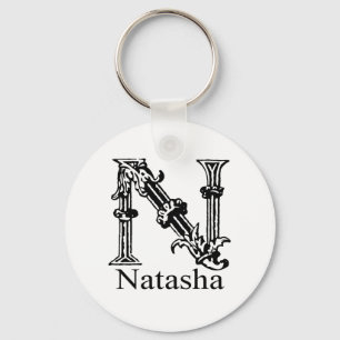 Fancy Monogram: Natasha Keychain