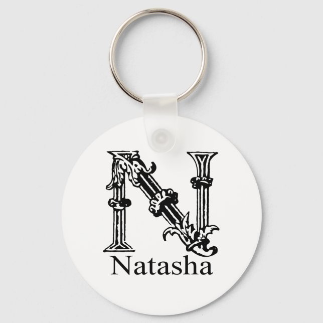 Fancy Monogram: Natasha Keychain (Front)