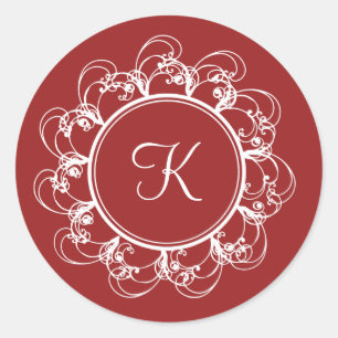 Fancy Monogram Sticker (red)