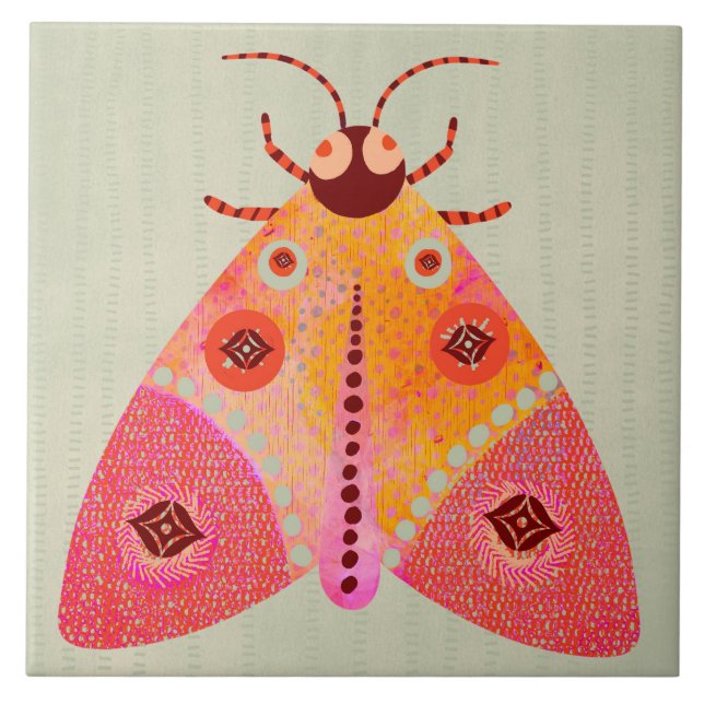 Fancy Moth Ceramic Kitchen Tile (Front)