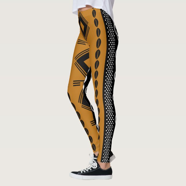 Fancy Mudcloth Inspired Printed Leggings (Left)