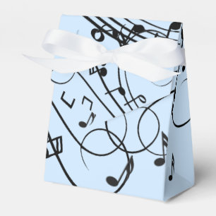 Fancy Music Notes Blue Favor Box