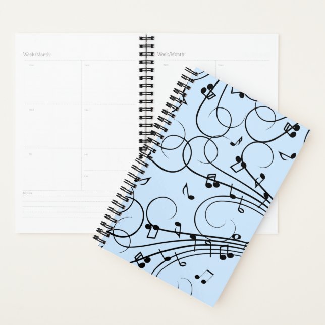 Fancy Music Notes Blue Planner (Display)