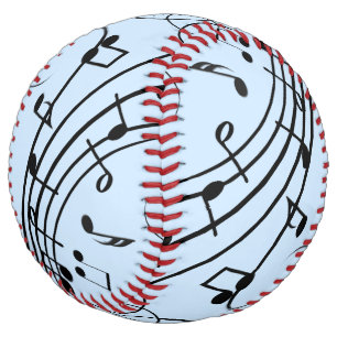 Fancy Music Notes Blue Softball