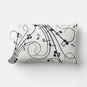 Fancy Music Notes Lumbar Pillow