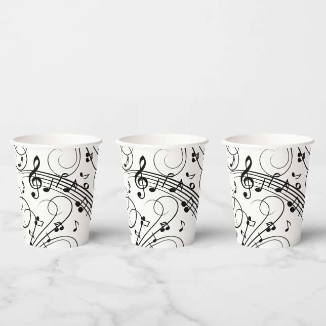 Fancy Music Notes  Paper Cups (Multi)