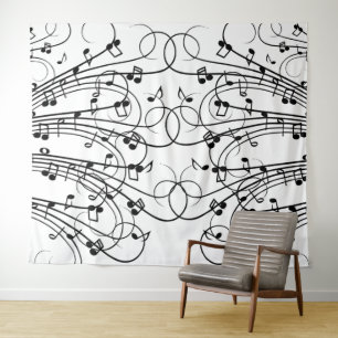 Fancy Music Notes Tapestry