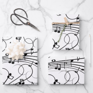 Fancy Music Notes Wrapping Paper Sheet